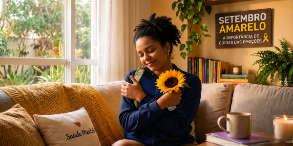 Setembro Amarelo: a importância de cuidar das emoções, promover o bem-estar emocional e valorizar a saúde mental.